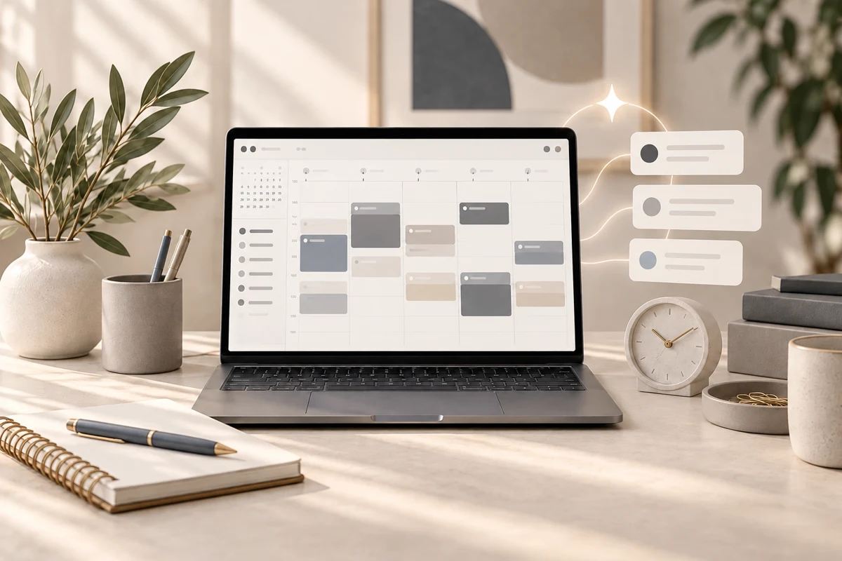 AI-illustratie van urenregistratie en planning